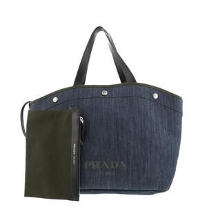 Prada Logo Denim Tote Bag